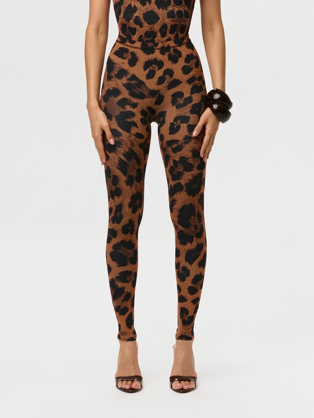 NWT Naked Wardrobe Naked Print Buttery Leggings Cheetah Leopard Animal Print L